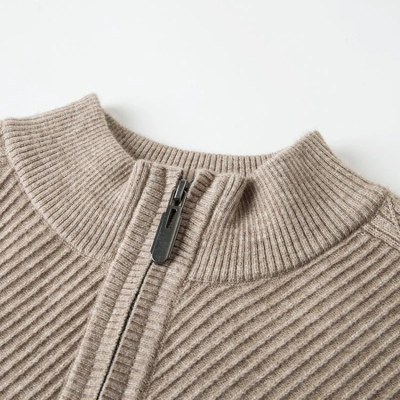 Pull à demi-zip en maille raffinée